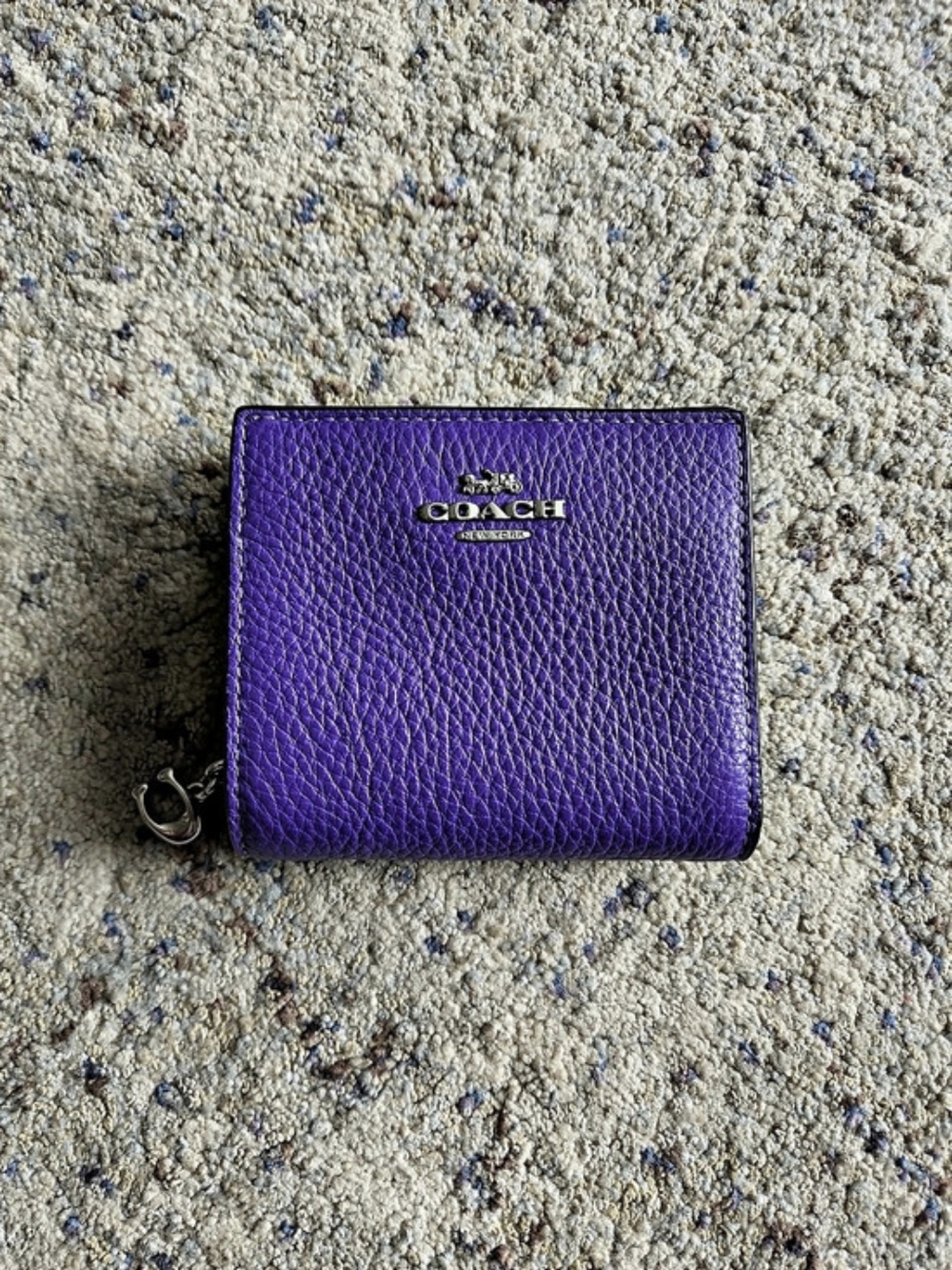 Coach Snap Wallet Purple Silver & Black